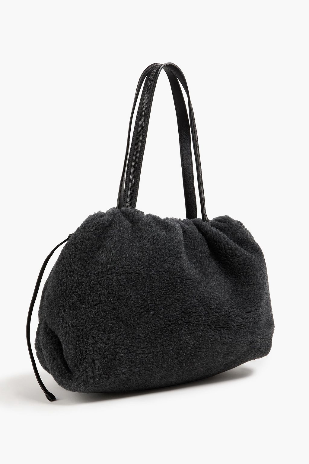 BRUNELLO CUCINELLI حقيبة توت من الجلد الصناعي مزينة بالخرز