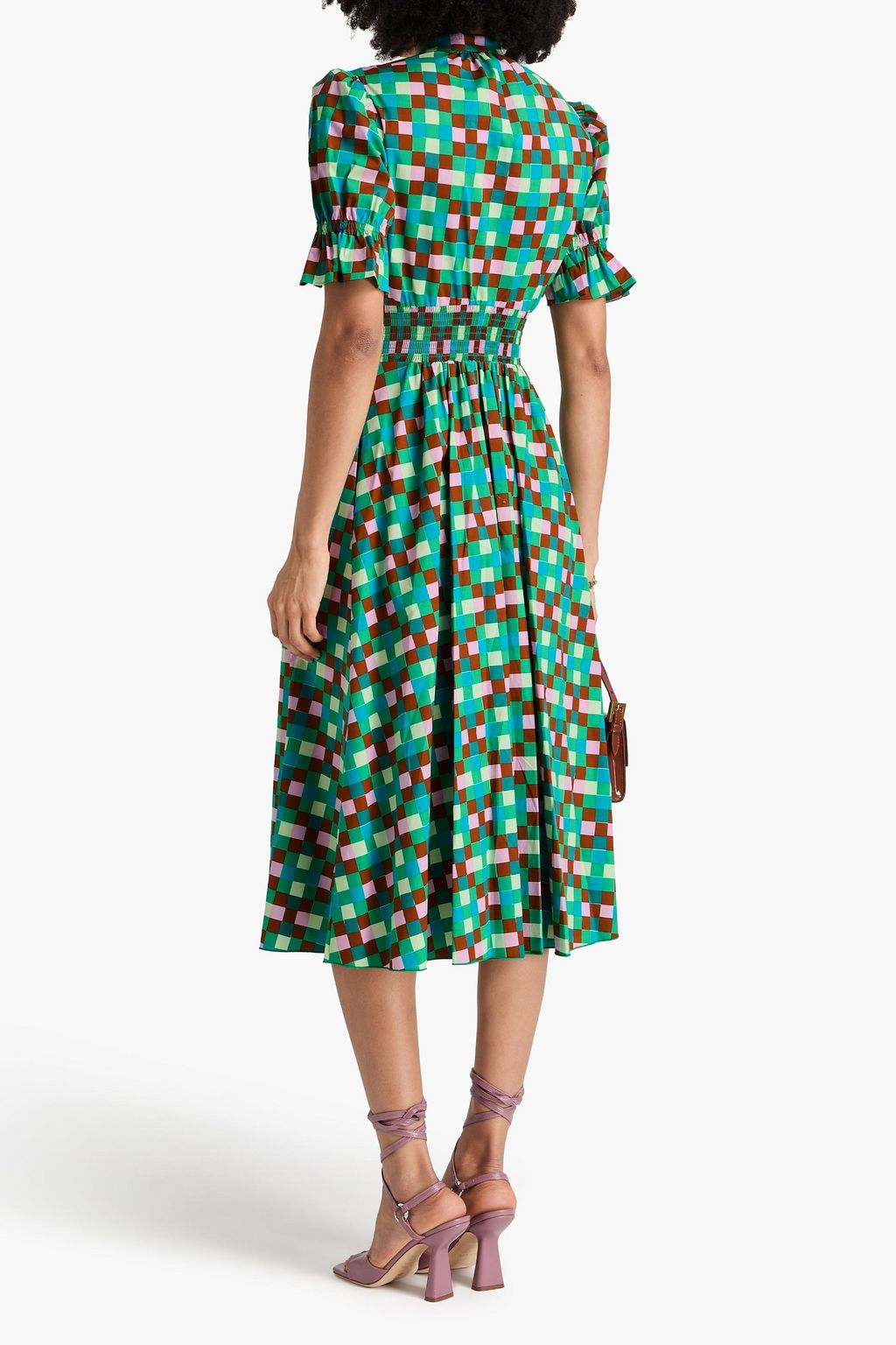 DIANE VON FURSTENBERG Erica pintucked cotton-blend poplin midi dress