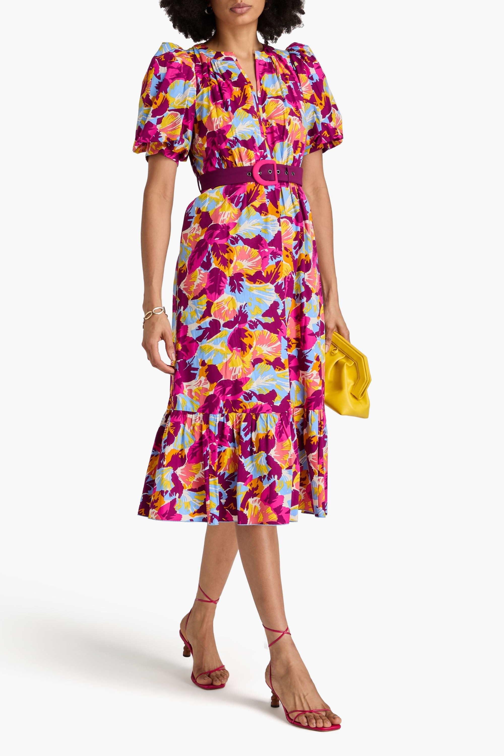 Diane von Furstenberg Polina belted cotton-blend poplin midi dress