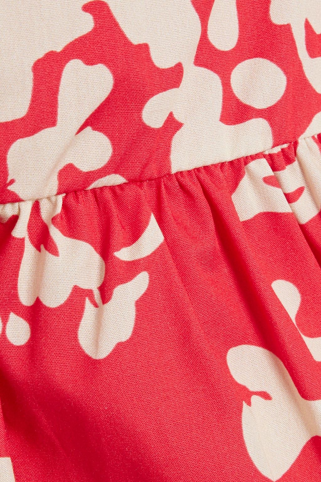 REDVALENTINO Skirt-effect ruffled floral-print cotton-broadcloth shorts