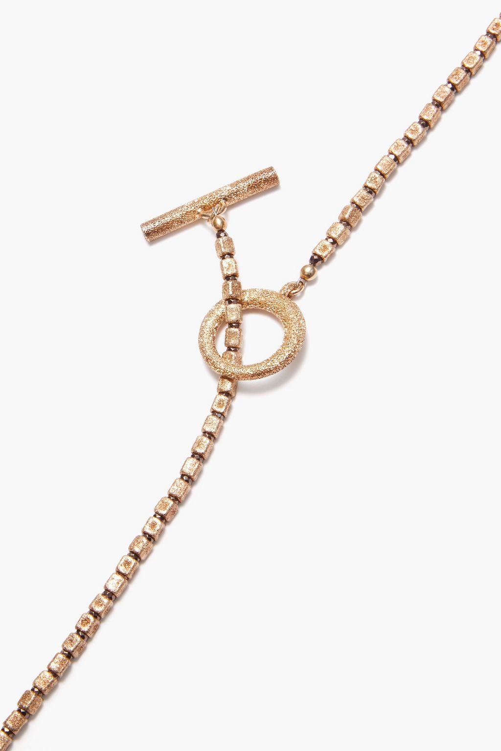 BRUNELLO CUCINELLI Bead-embellished gunmetal-tone necklace