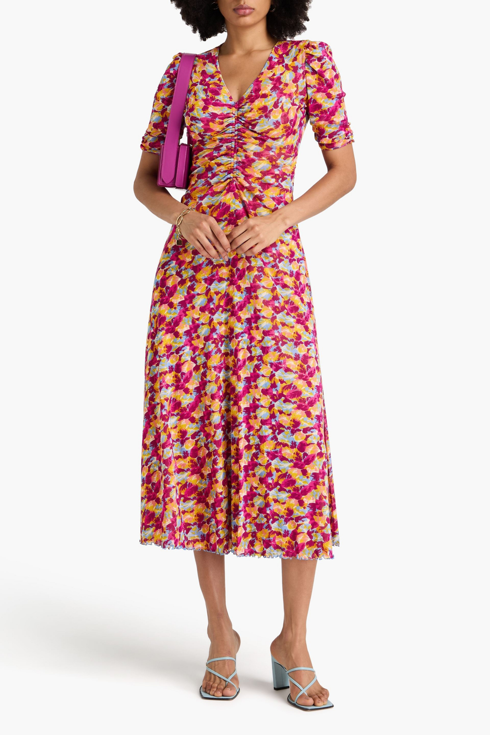 Diane von Furstenberg Koren reversible printed stretch-mesh midi dress