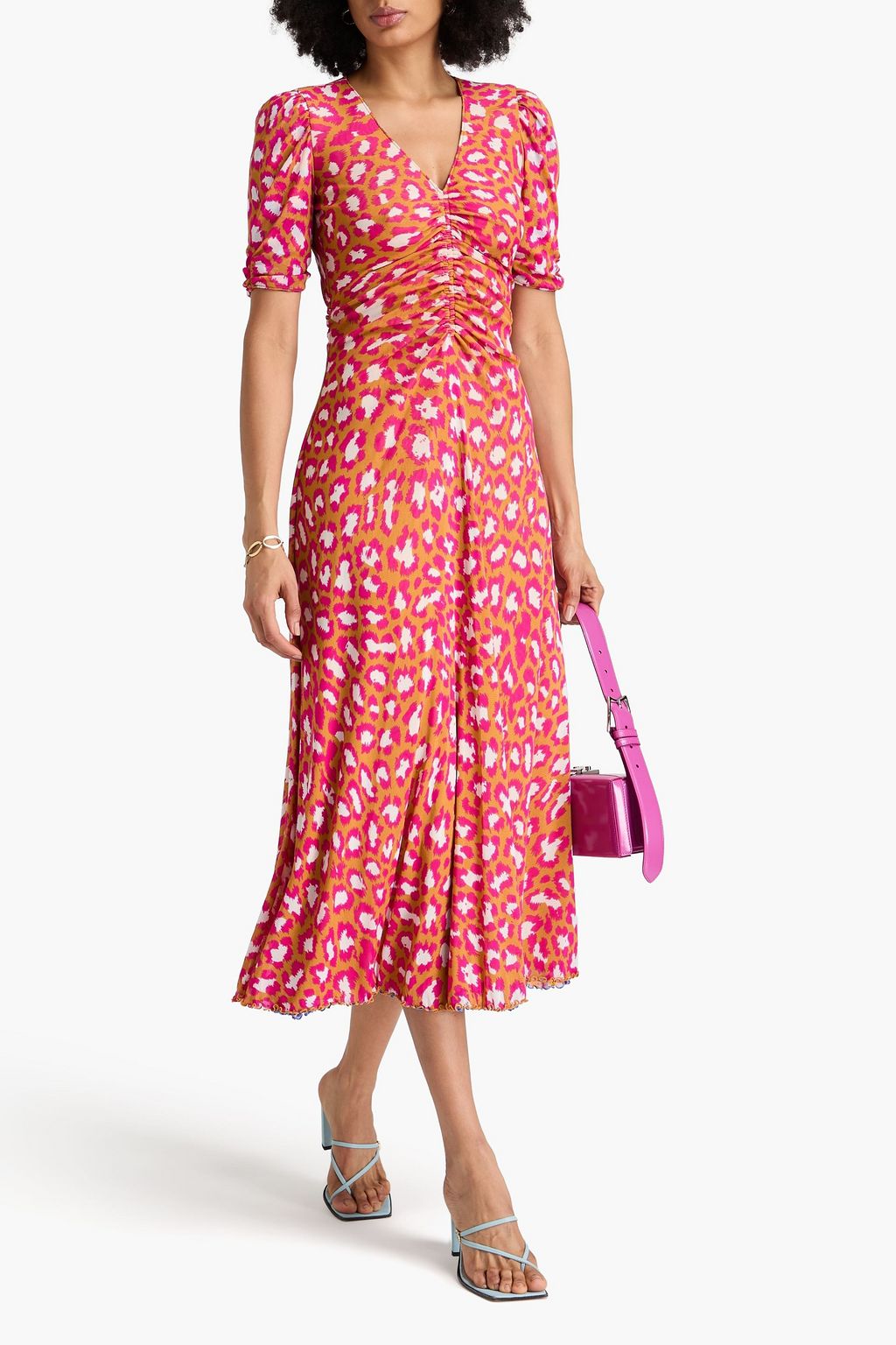 DIANE VON FURSTENBERG Koren reversible printed stretch-mesh midi dress