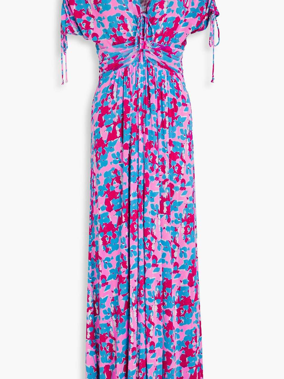 charlotte reversible printed stretch-mesh  midi dress