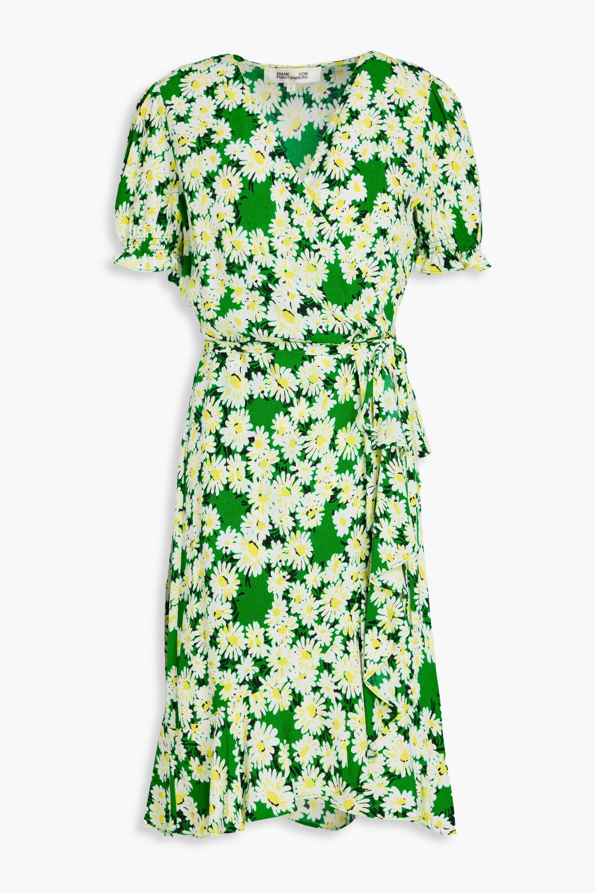 Diane von Furstenberg Emilia ruffled floral-print crepe wrap dress thumbnail
