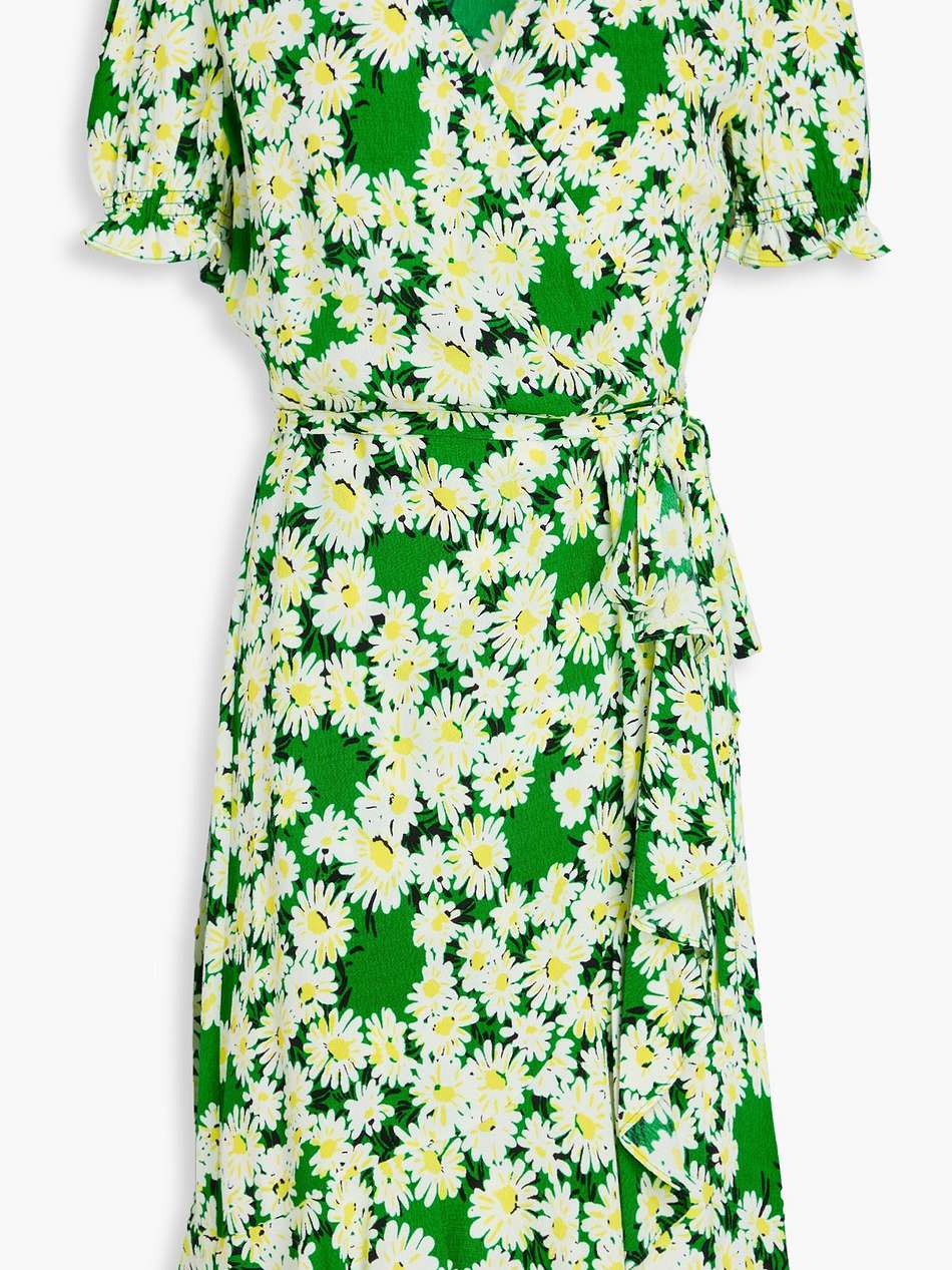 emilia ruffled floral-print crepe wrap dress