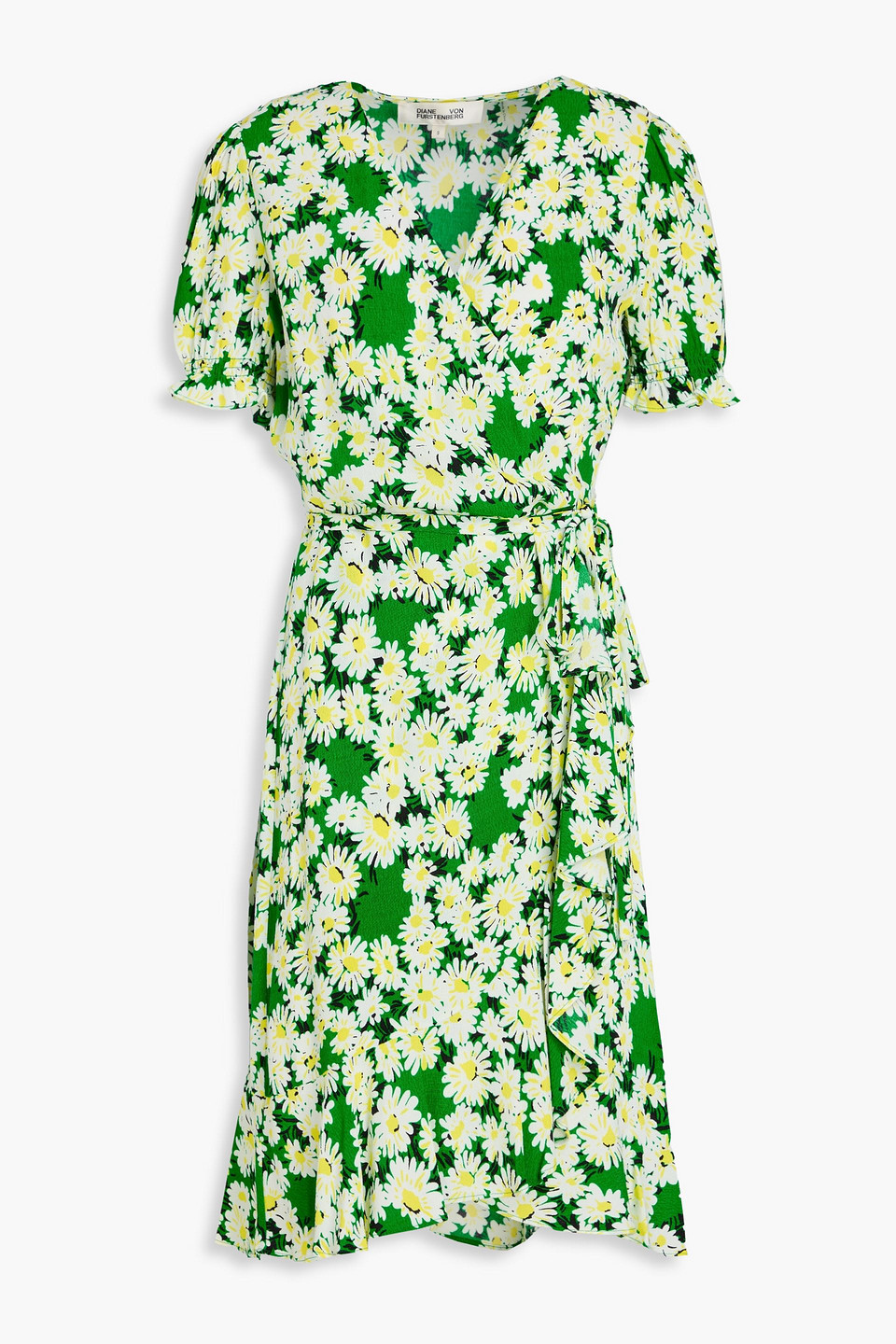 Emilia ruffled floral-print crepe wrap dress