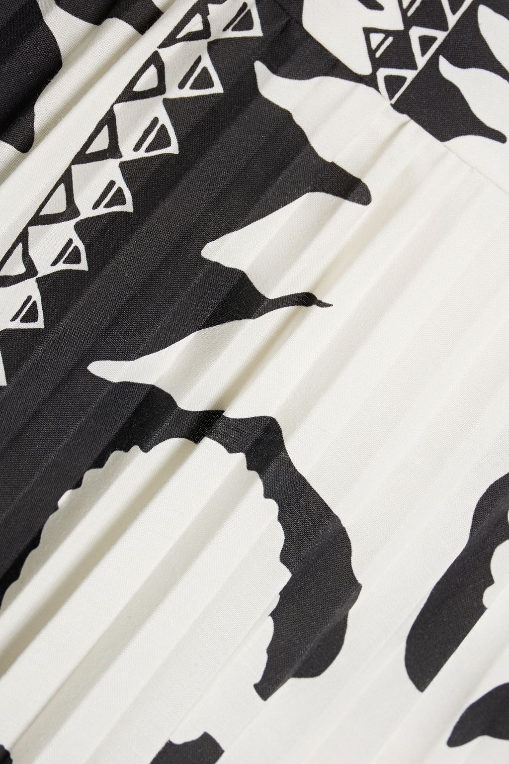 REDVALENTINO Pleated printed twill midi skirt
