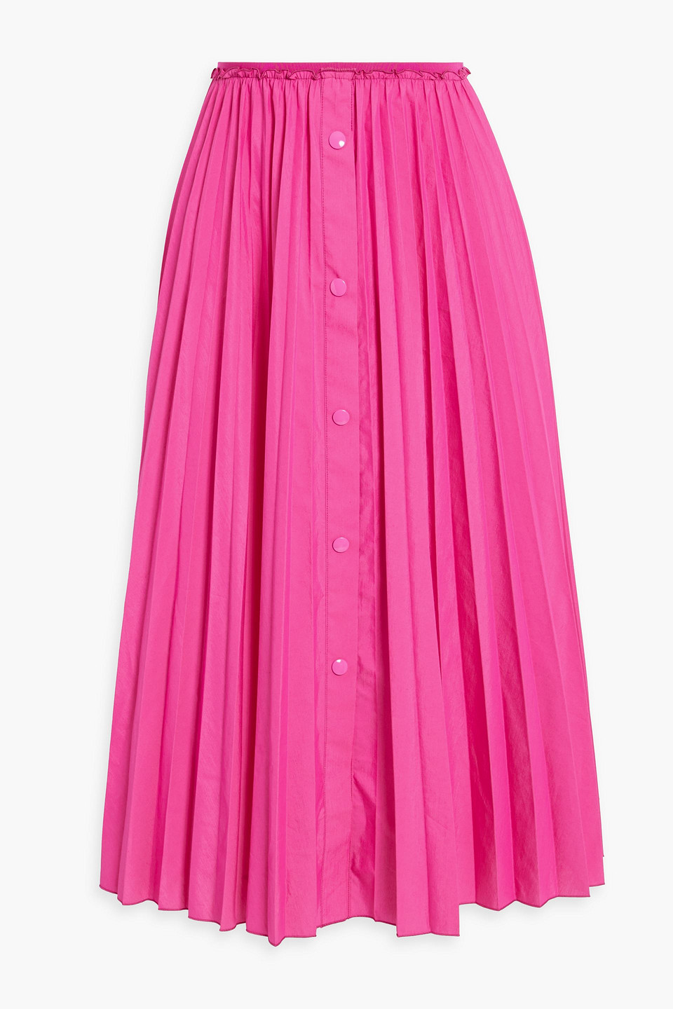 Red Valentino Pleated Cotton-blend Midi Skirt In Pink