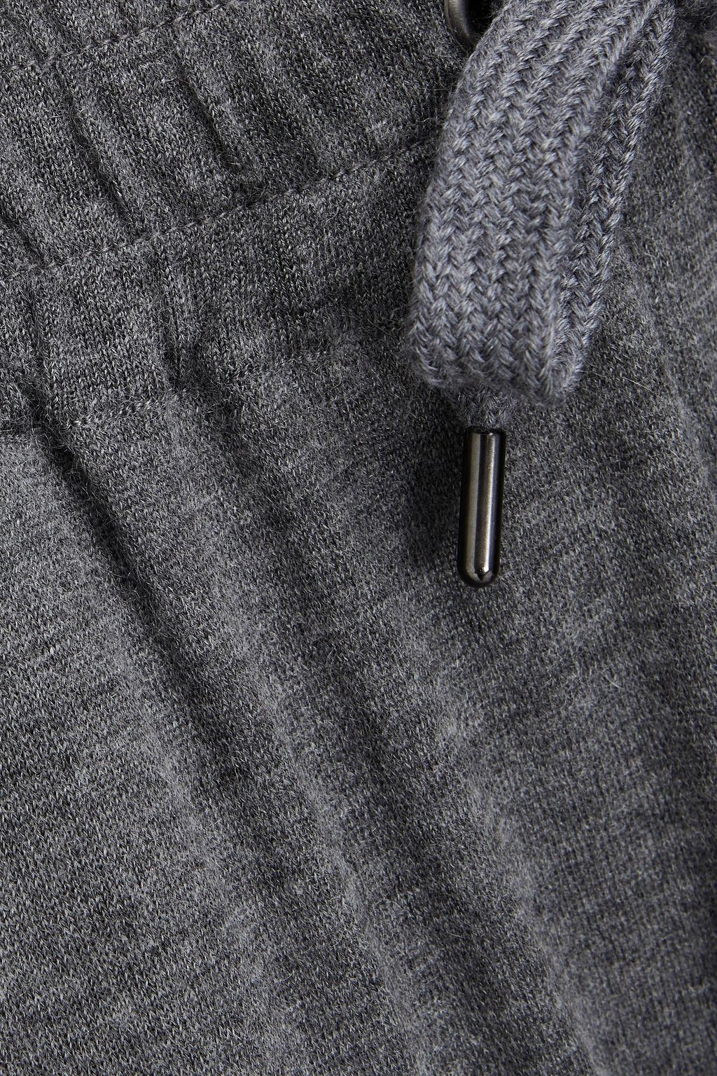 BRUNELLO CUCINELLI Cashmere and silk-blend track pants