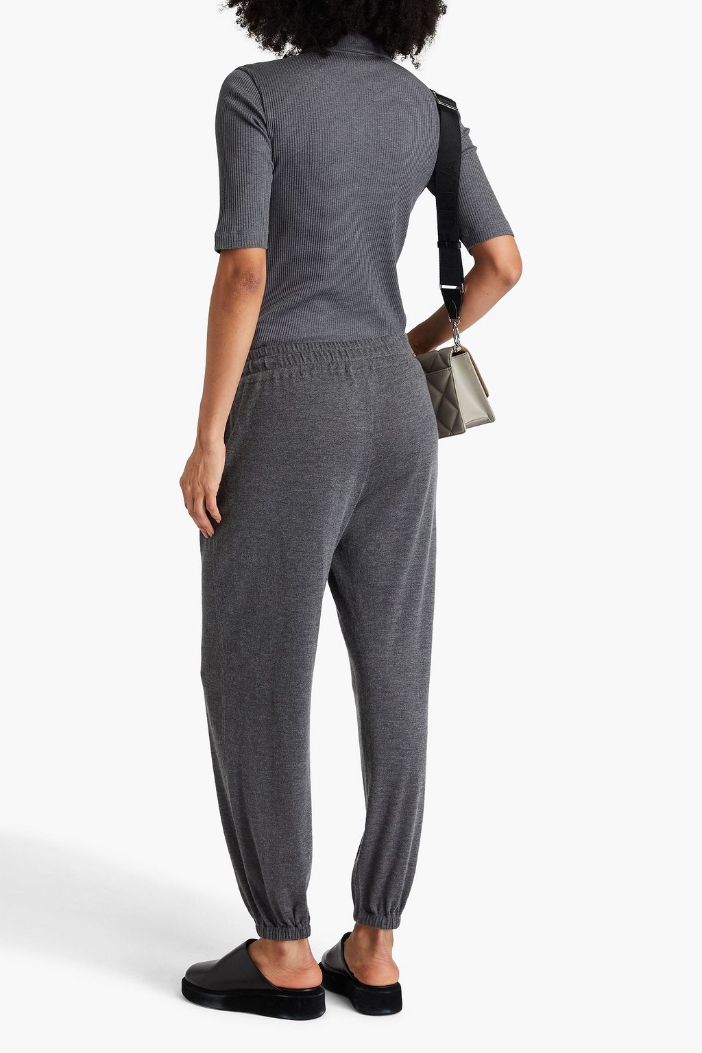 BRUNELLO CUCINELLI Cashmere and silk-blend track pants