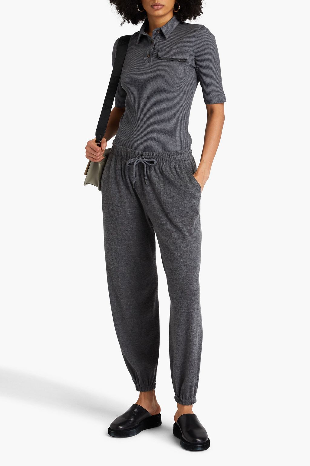 BRUNELLO CUCINELLI Cashmere and silk-blend track pants