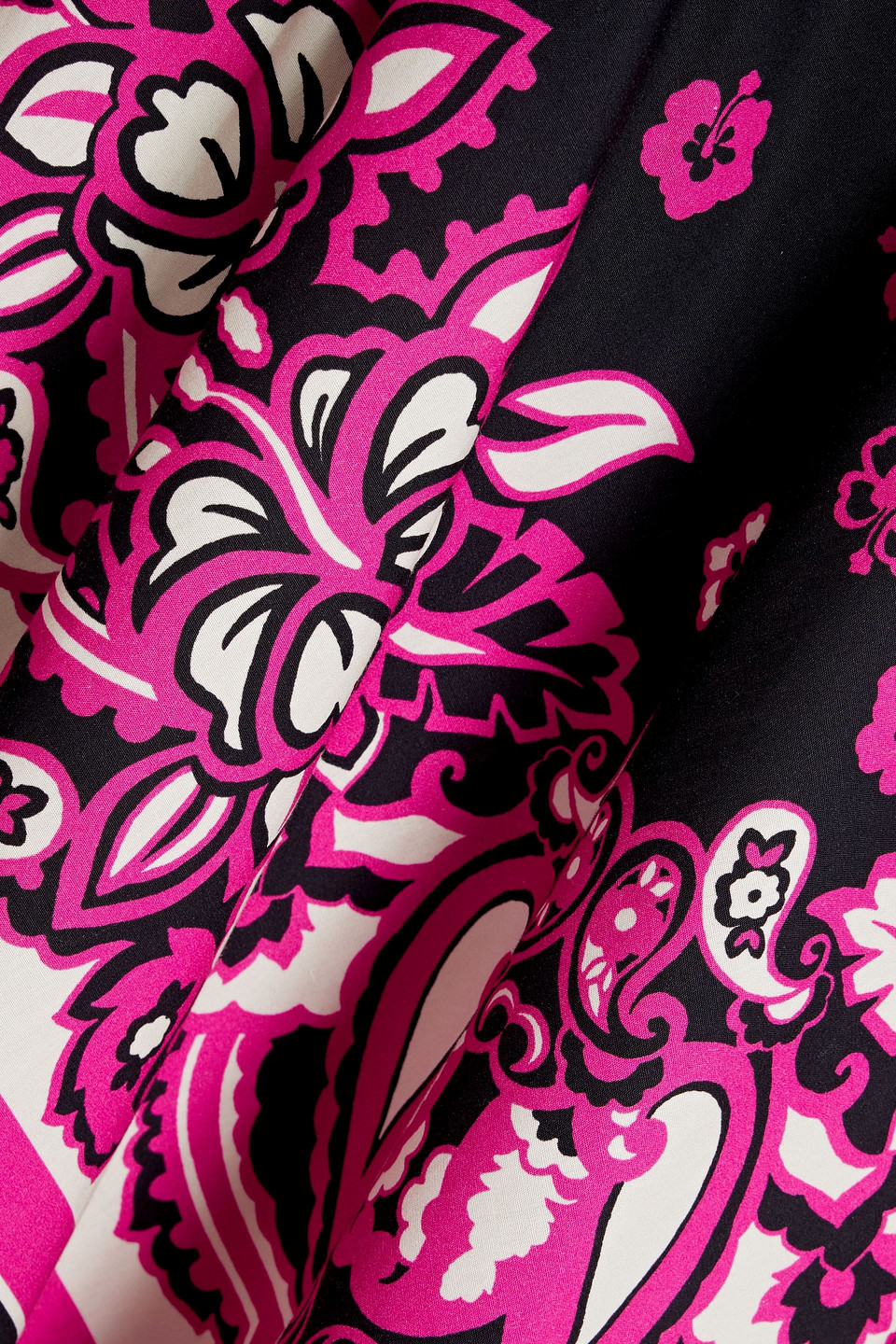 Red Valentino Printed Cotton-poplin Midi Skirt In Pink