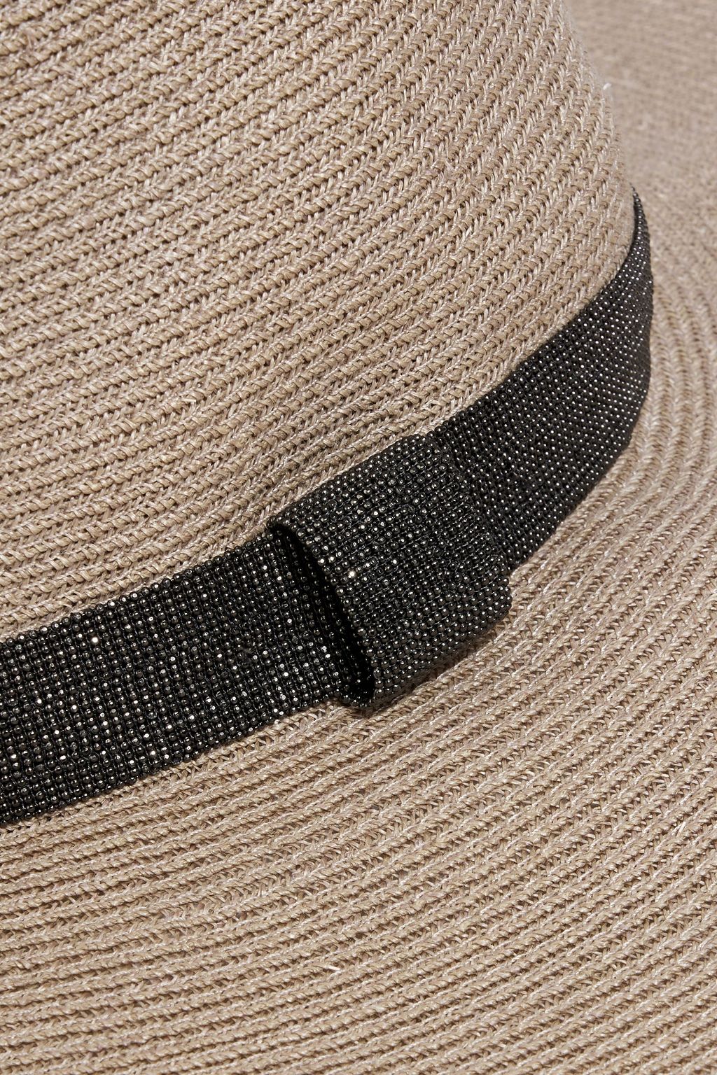 BRUNELLO CUCINELLI Bead-embellished hemp-blend sunhat