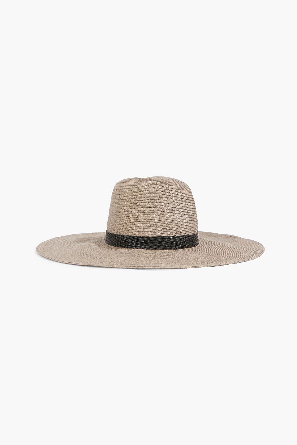 Brunello Cucinelli Bead-embellished Hemp-blend Sunhat In Beige