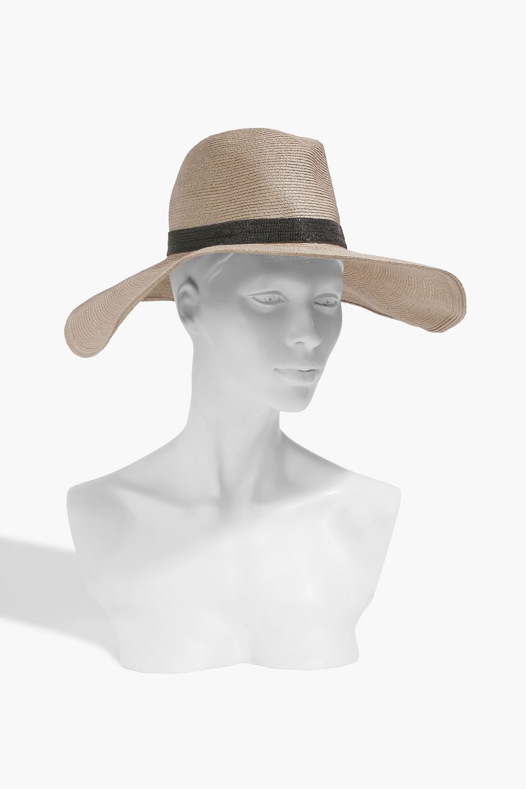 BRUNELLO CUCINELLI Bead-embellished hemp-blend sunhat