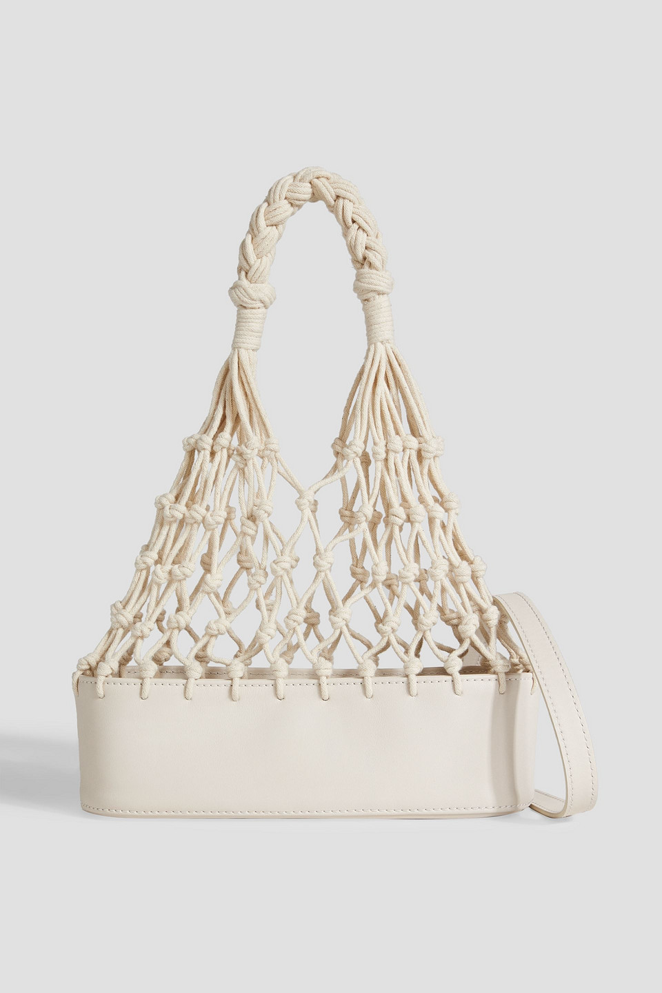 Zimmermann Macramé And Leather Tote In Ivory
