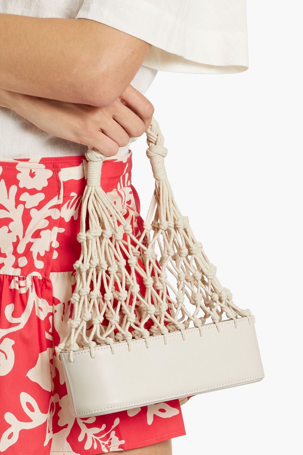 ZIMMERMANN Macramé and leather tote
