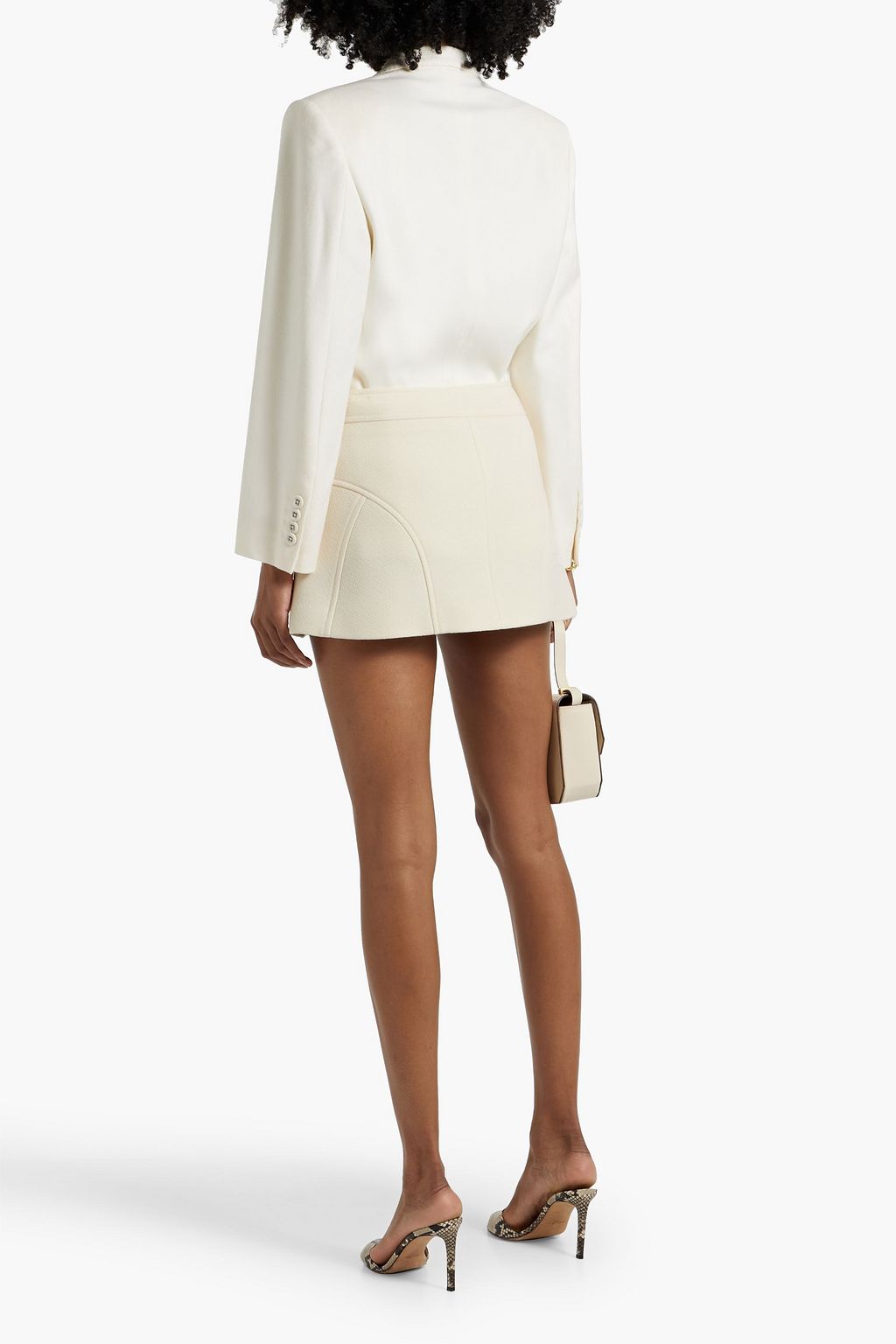 KHAITE Keene wool-crepe mini skirt