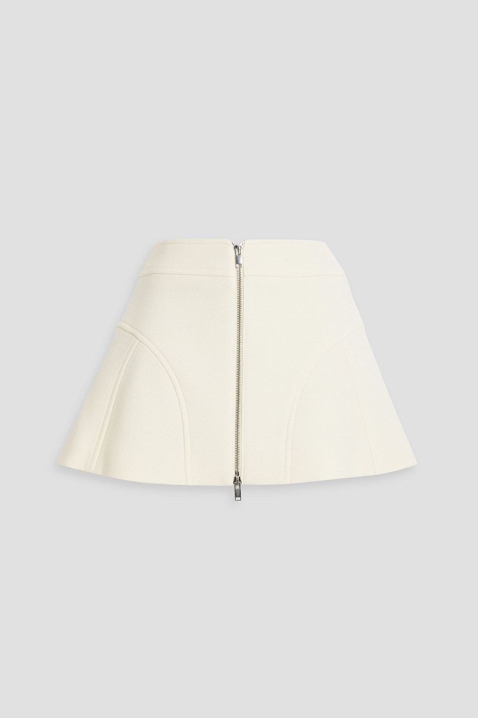 Khaite Keene Wool-crepe Mini Skirt In Cream