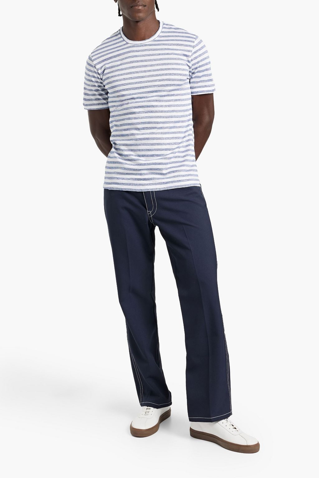 BOGLIOLI Striped linen T-shirt
