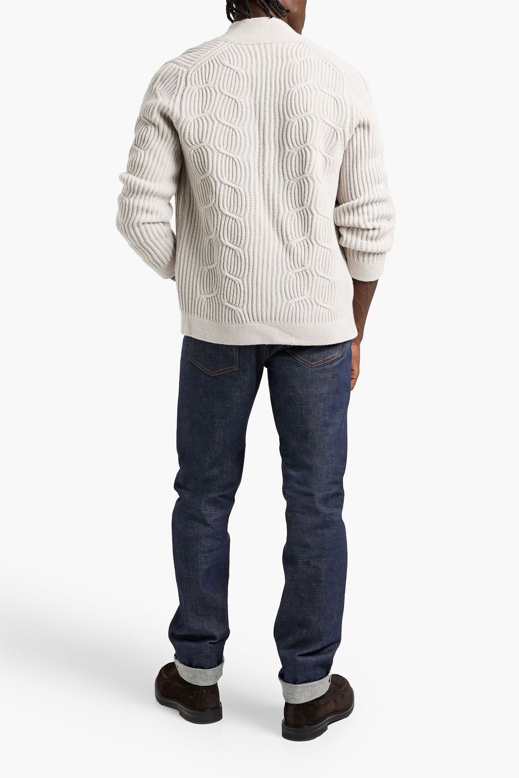 BOGLIOLI Ribbed cable-knit wool cardigan