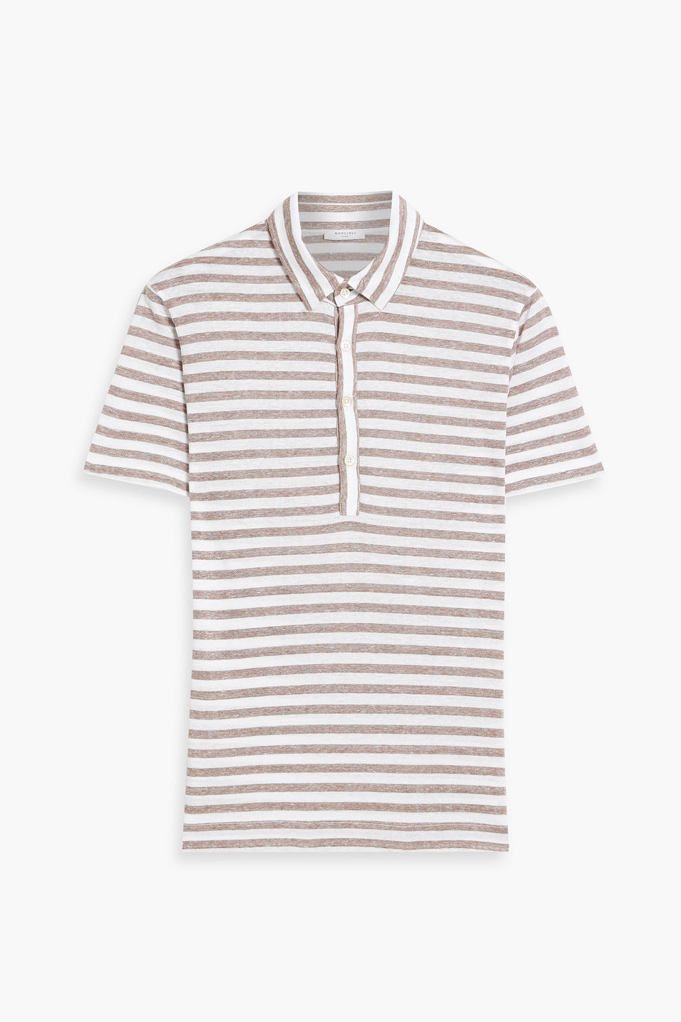Striped linen polo shirt