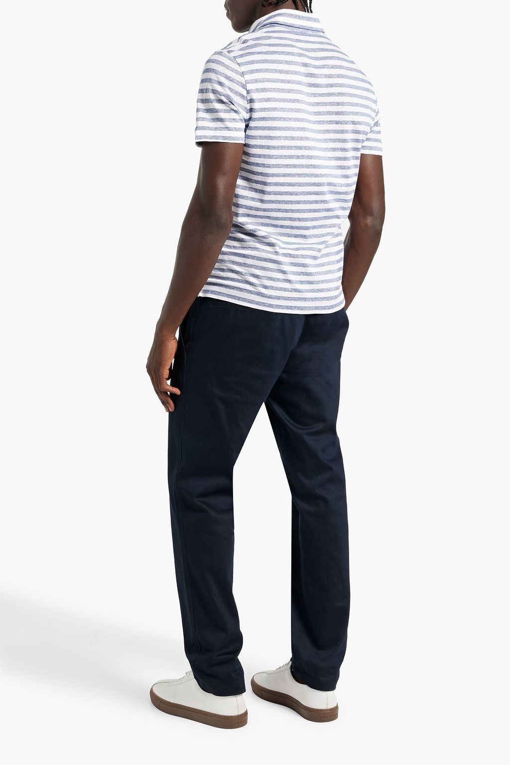 BOGLIOLI Striped linen polo shirt