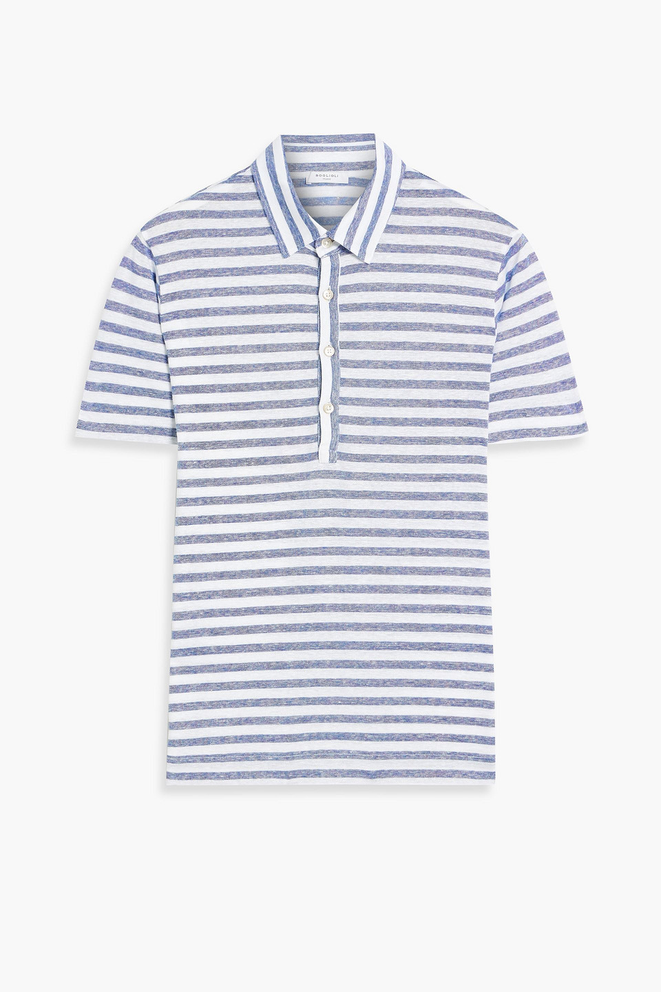 Striped linen polo shirt