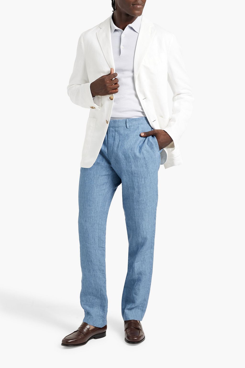 BOGLIOLI Cotton and linen-blend blazer