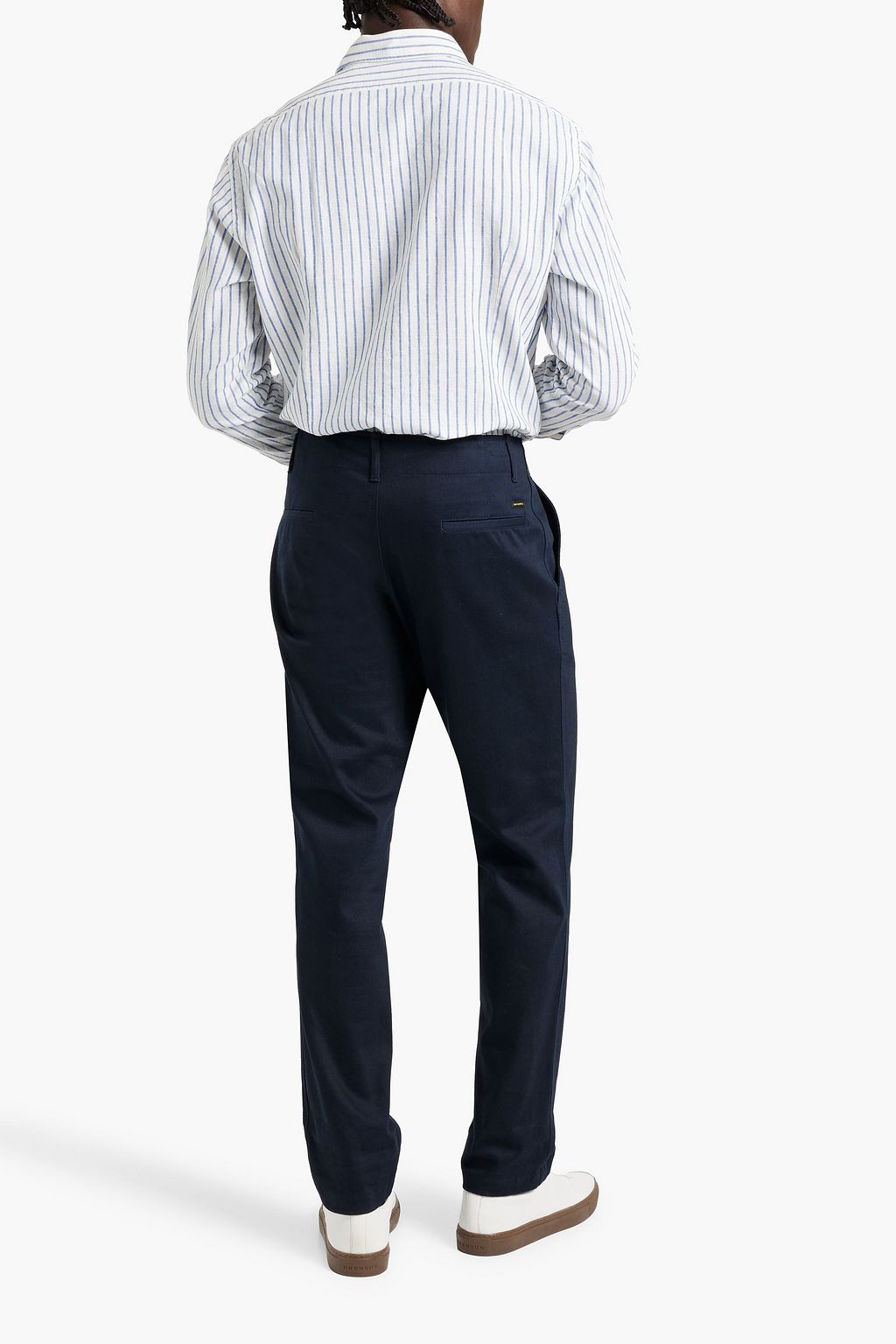 BOGLIOLI Striped linen and cotton-blend shirt