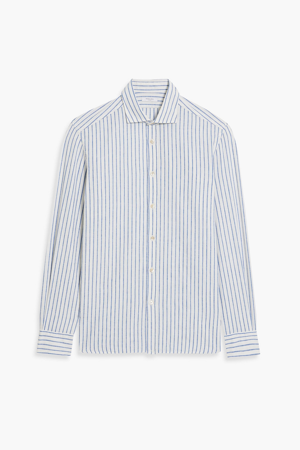 Boglioli Striped Linen And Cotton-blend Shirt In Blue