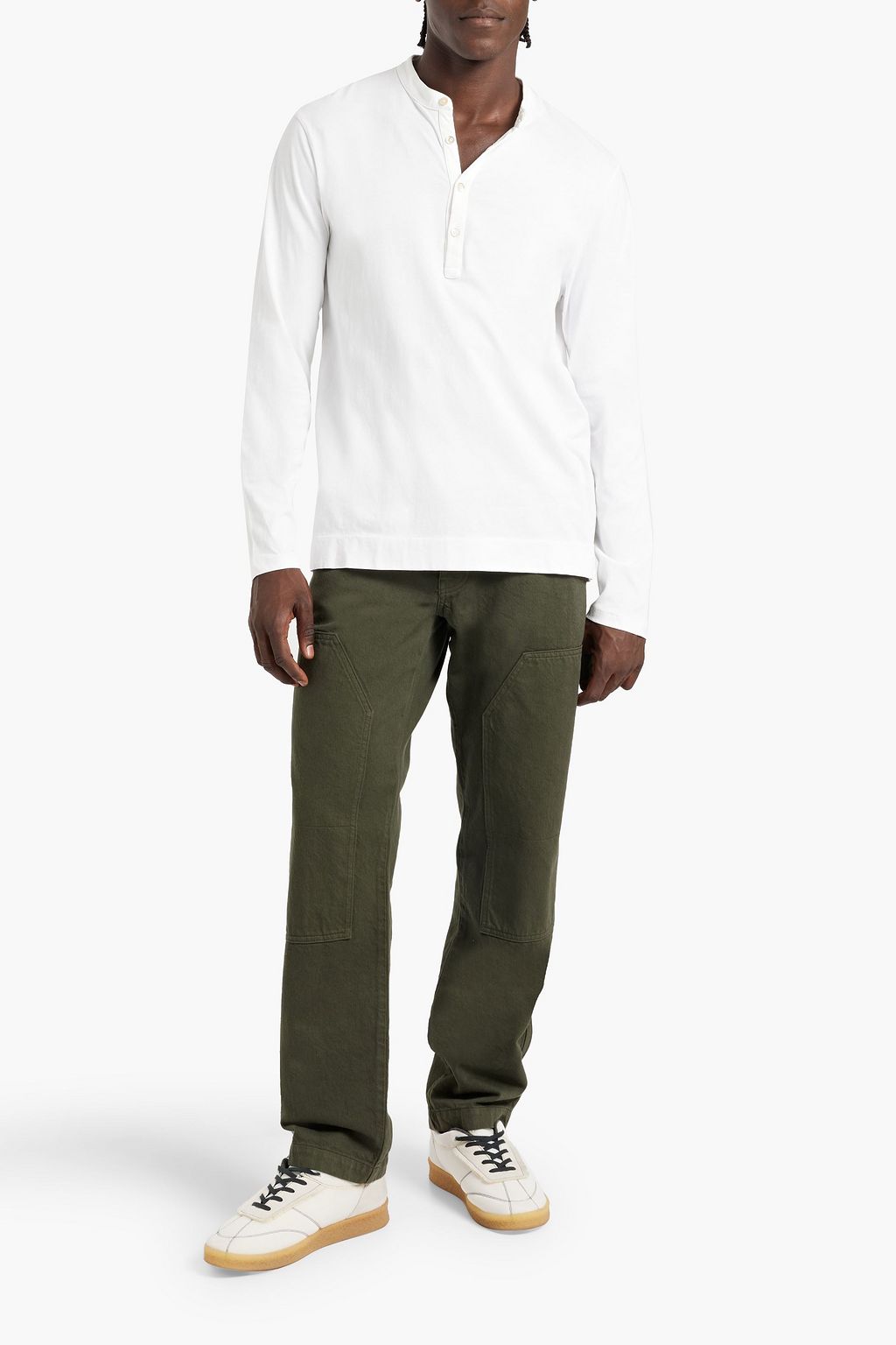 BOGLIOLI Cotton-jersey Henley T-shirt