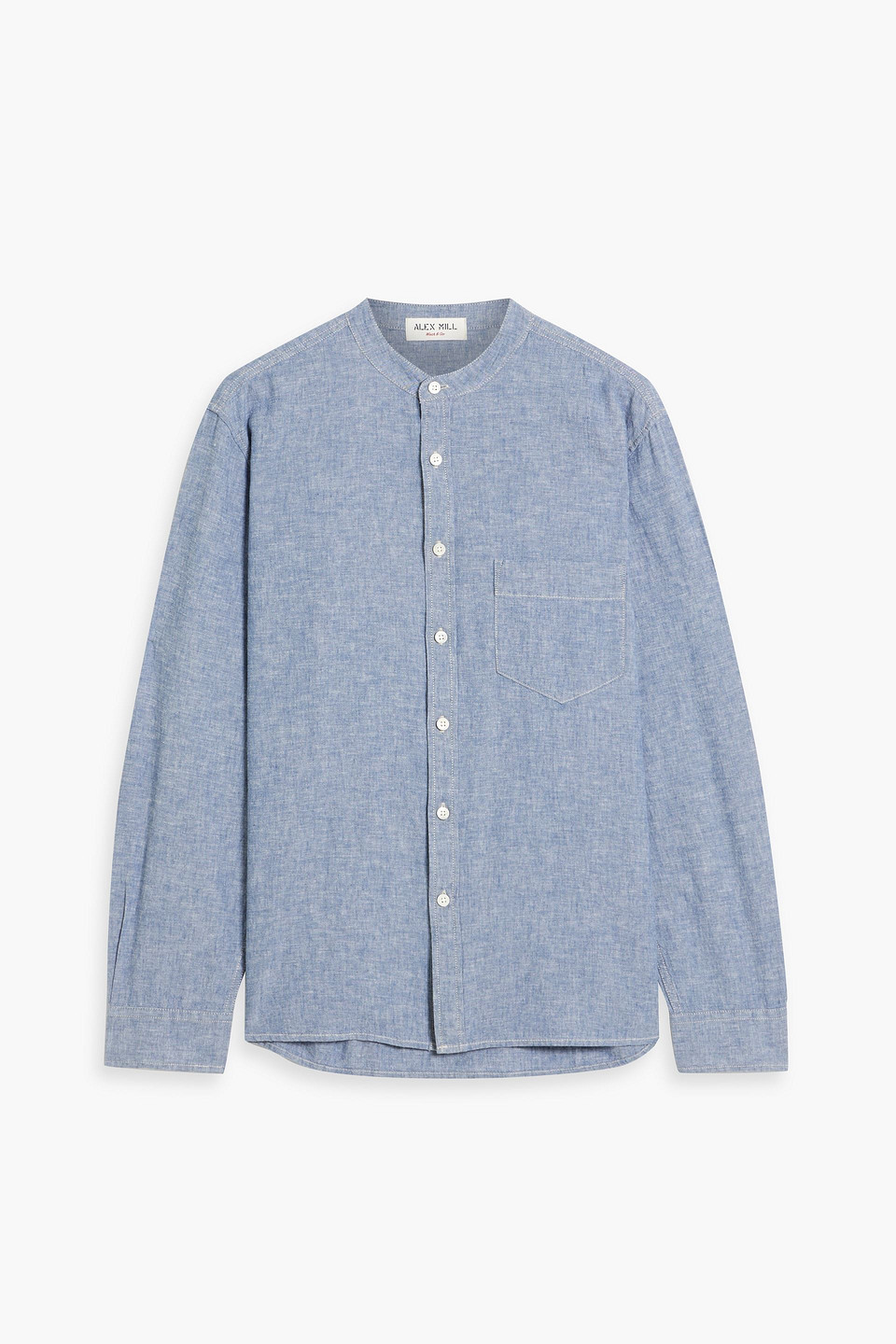 Alex Mill Linen And Cotton-blend Chambray Shirt In Light Blue