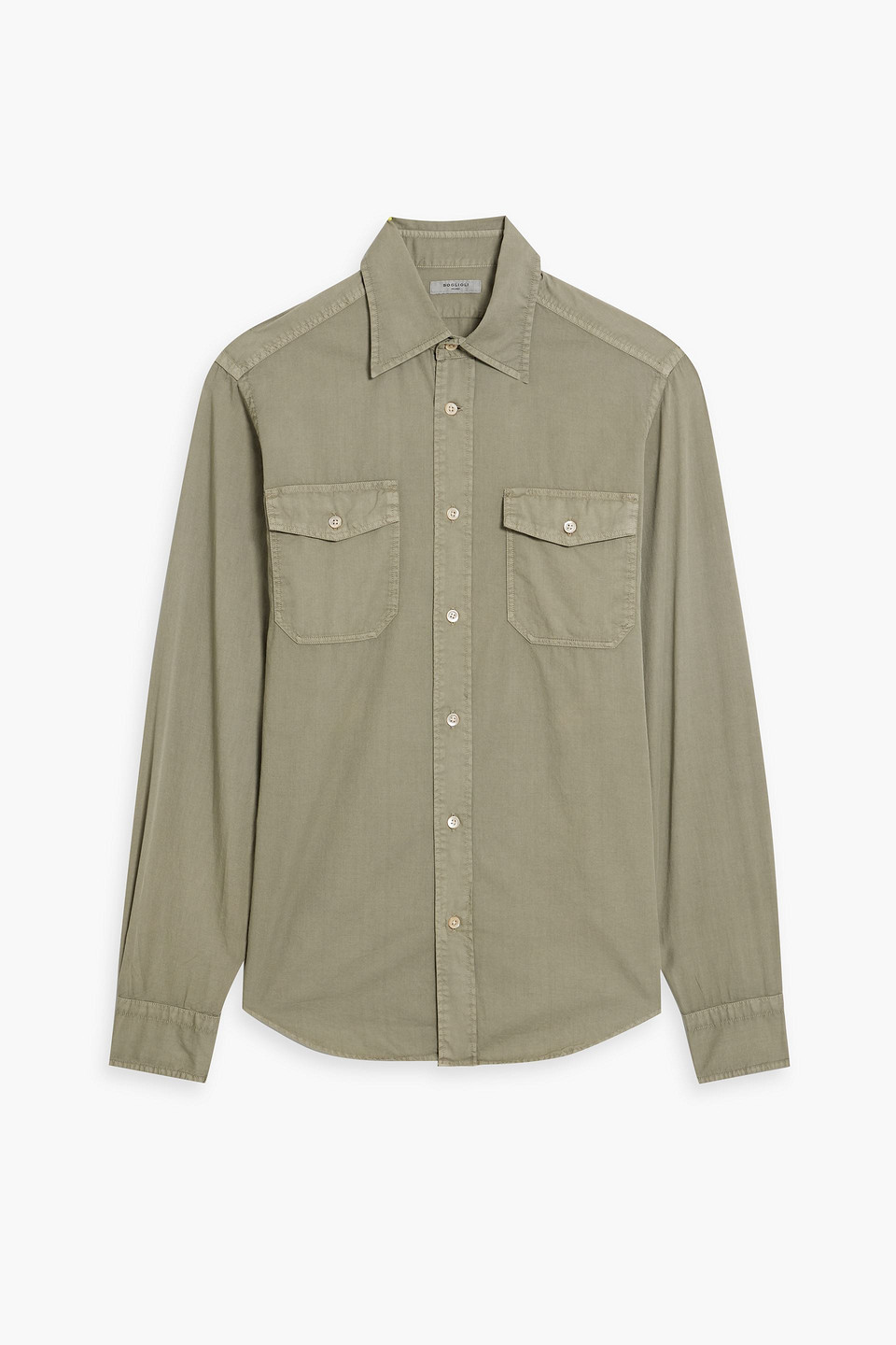 Boglioli Cotton Shirt In Sage Green