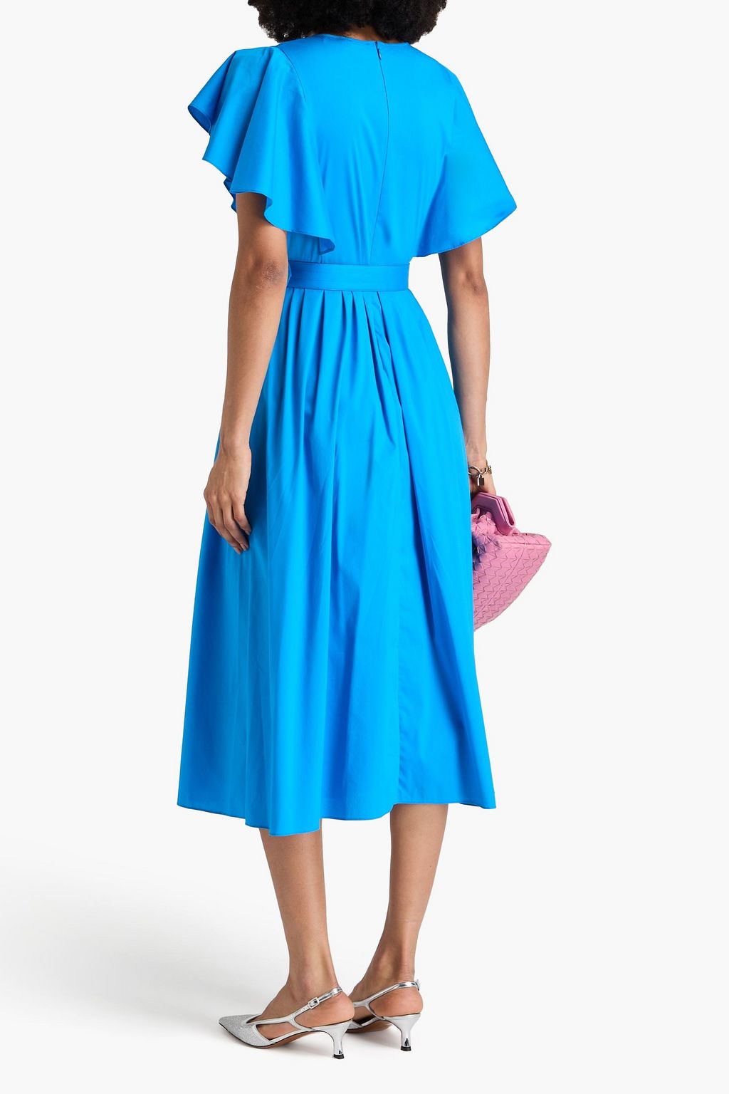 DIANE VON FURSTENBERG Damon ruffled pleated cotton-blend poplin midi dress