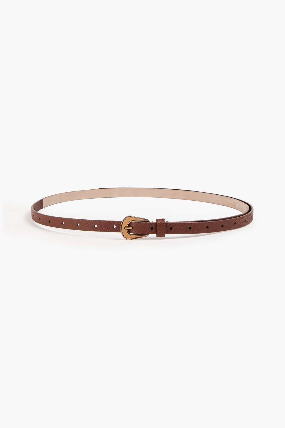 Brunello Cucinelli Croc-effect Leather Belt In Brown