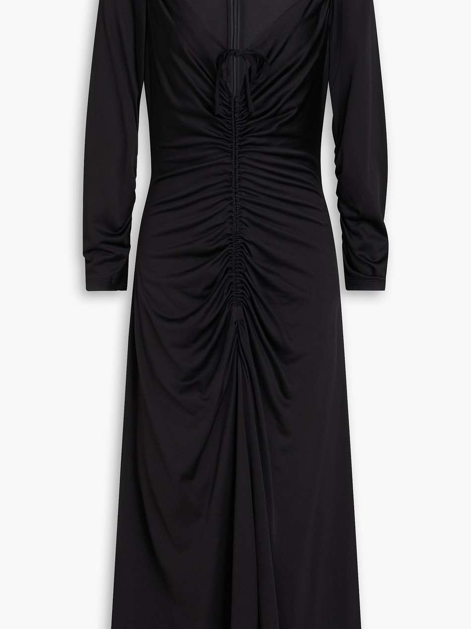 aurelie ruched jersey midi dress