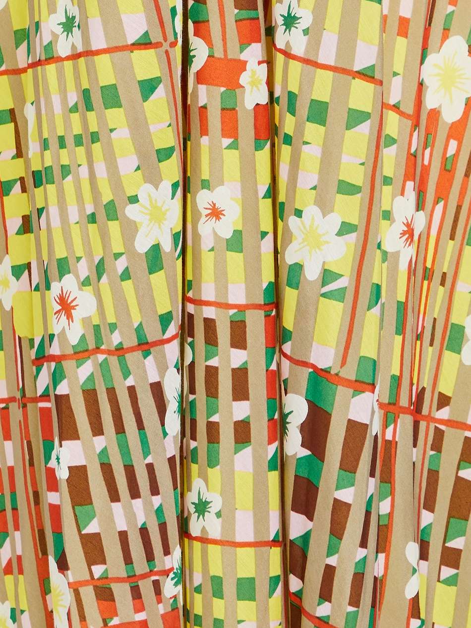 ainslina printed cotton and silk-blend halterneck maxi dress