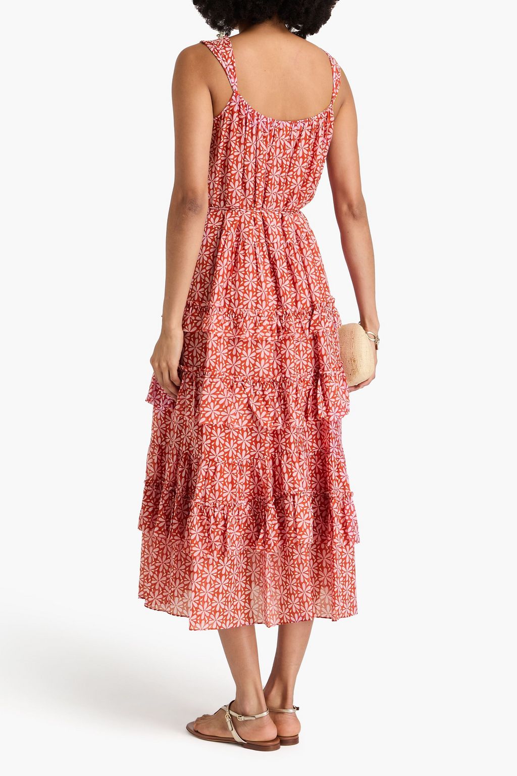 DIANE VON FURSTENBERG Modena tiered cotton and silk-blend voile midi dress
