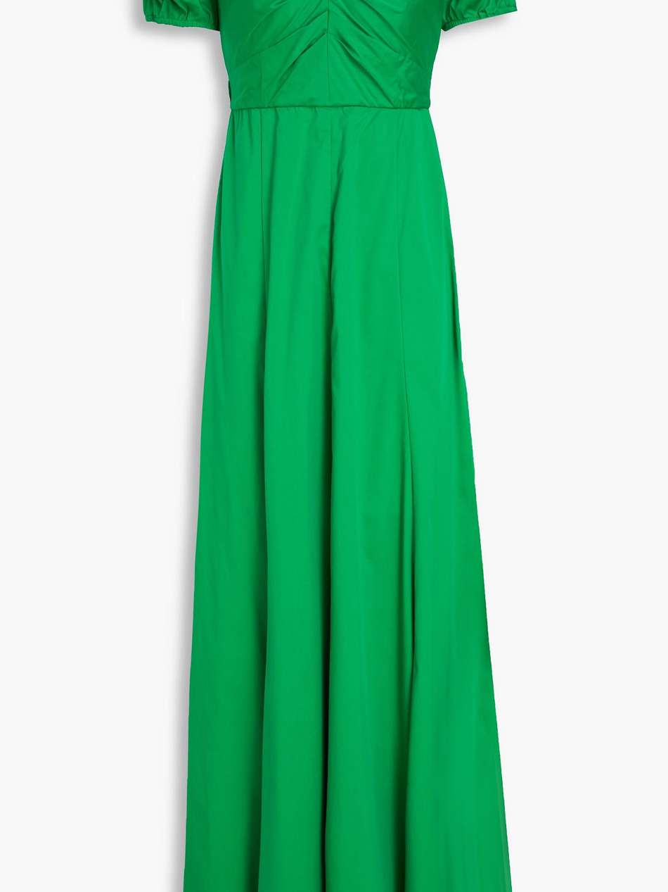 laurie pleated cotton-blend poplin maxi dress