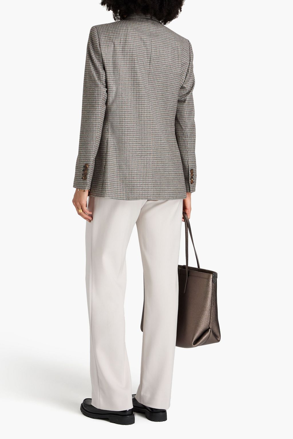 BRUNELLO CUCINELLI Gingham wool and cashmere-blend blazer
