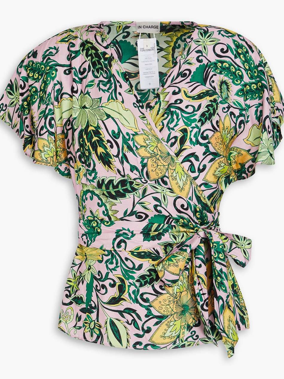 delhi printed twill wrap blouse