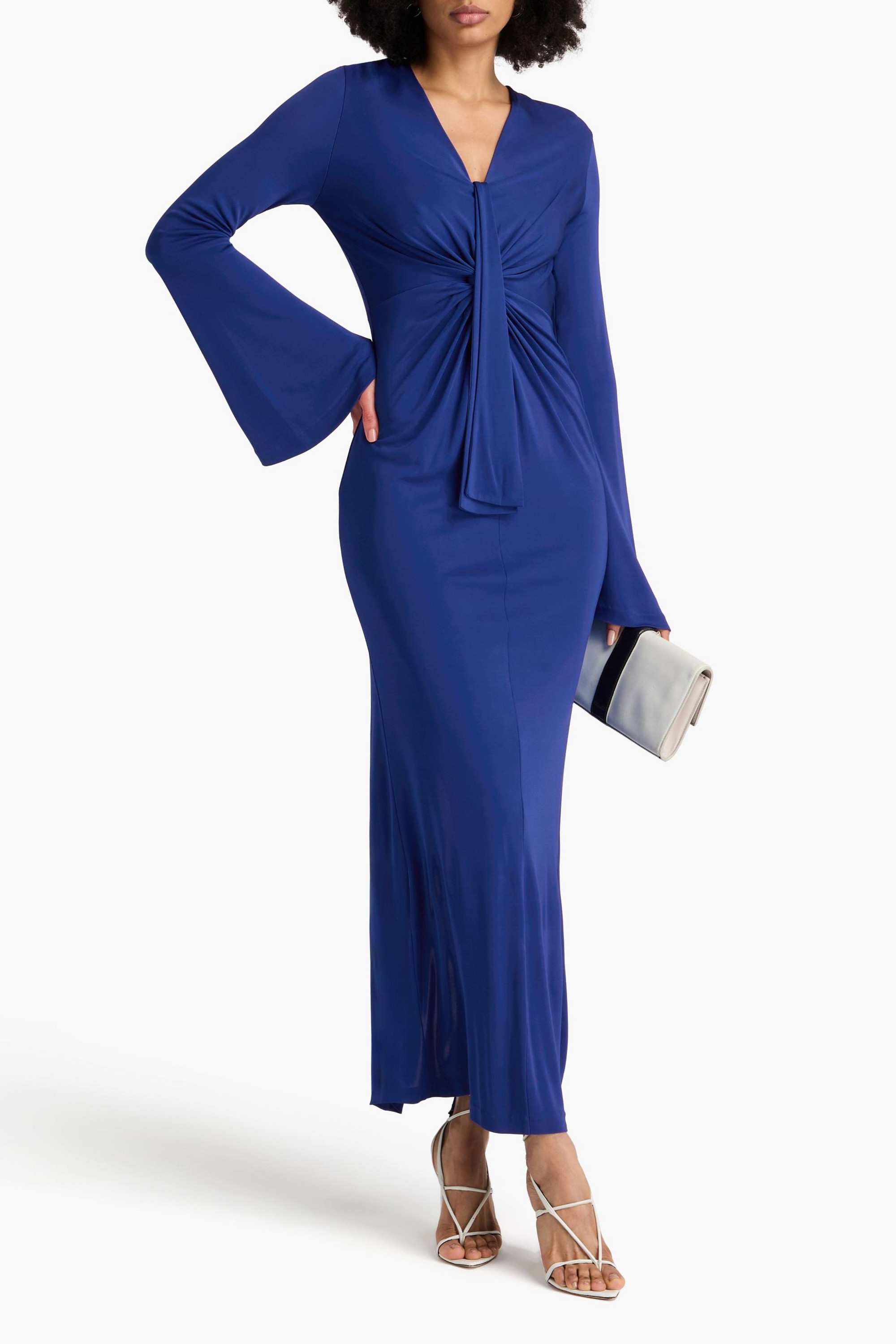 Diane von Furstenberg Lauren knotted jersey maxi dress