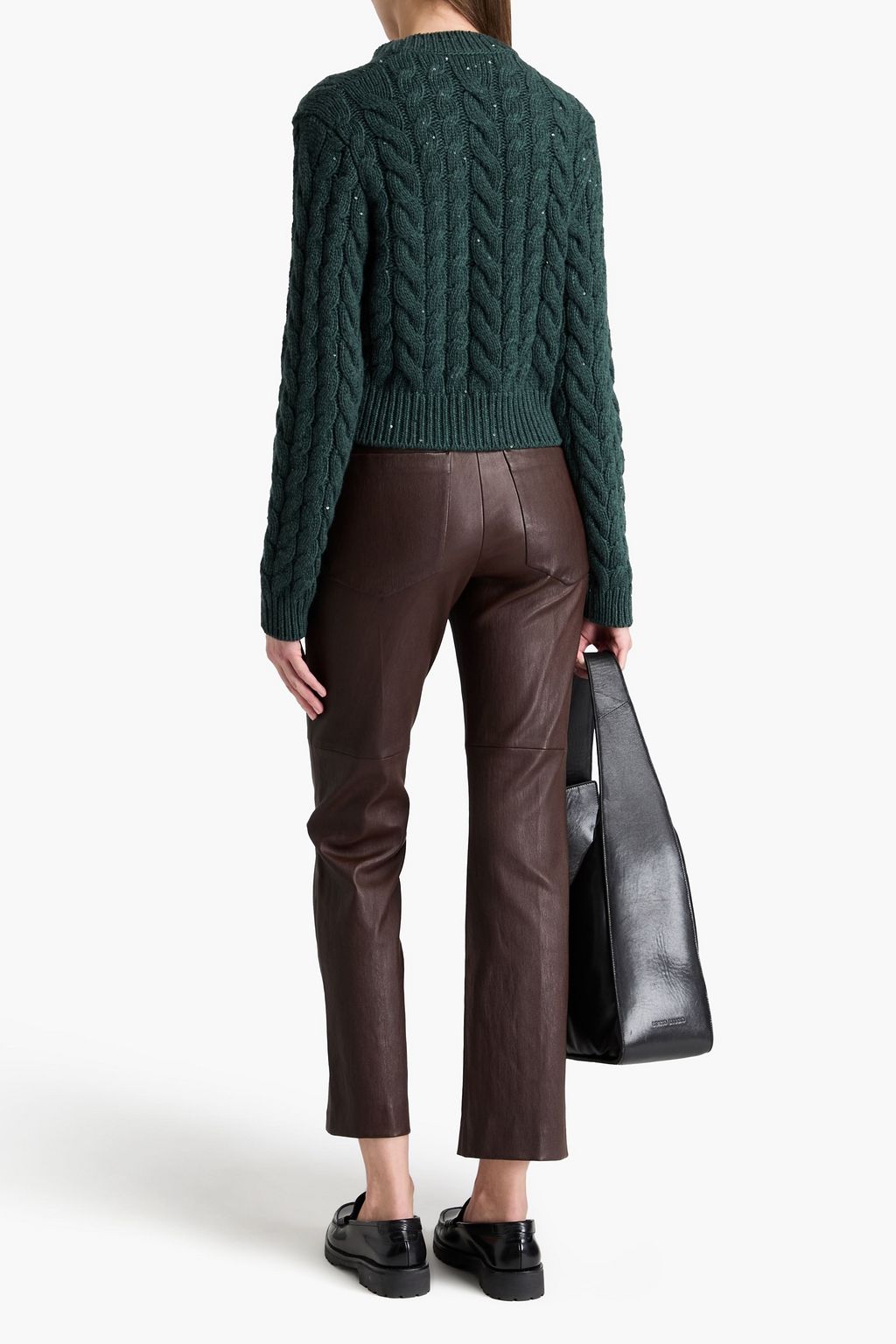 BRUNELLO CUCINELLI Hose mit geradem Bein aus Stretch-Leder