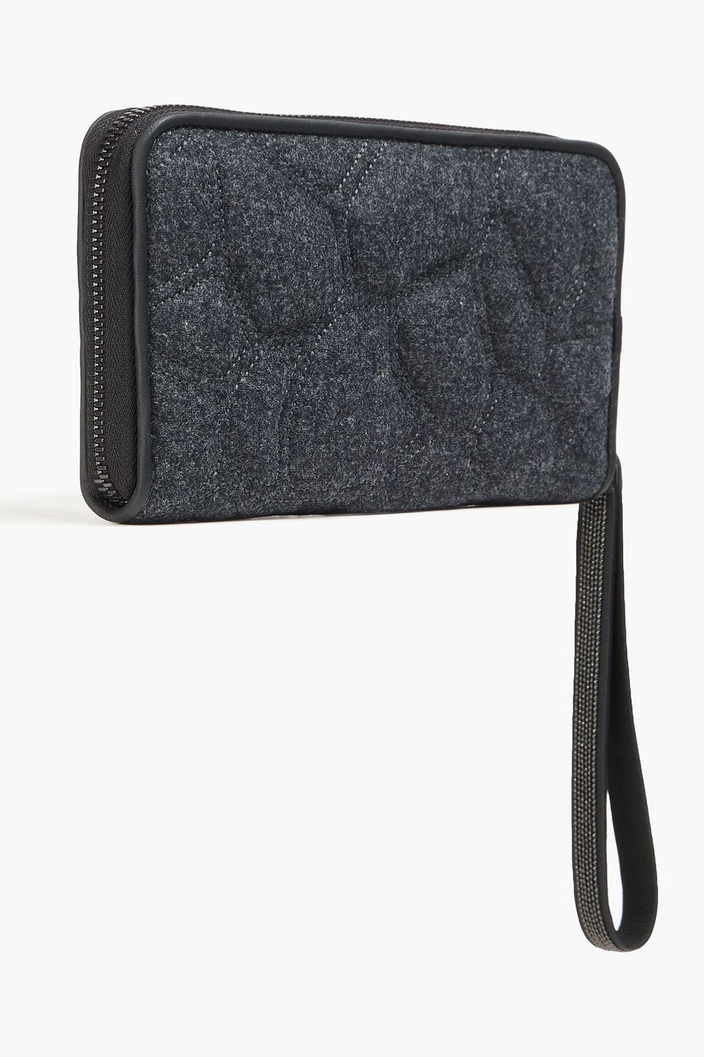 BRUNELLO CUCINELLI 비즈 장식 퀼팅 펠트 지갑
