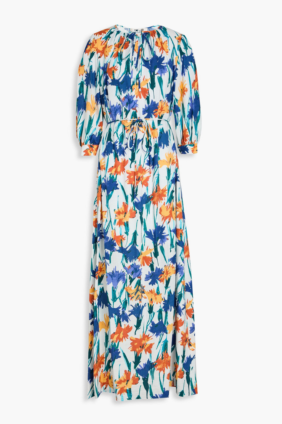 Diane Von Furstenberg Drogo Floral Maxi Dress In Indigo