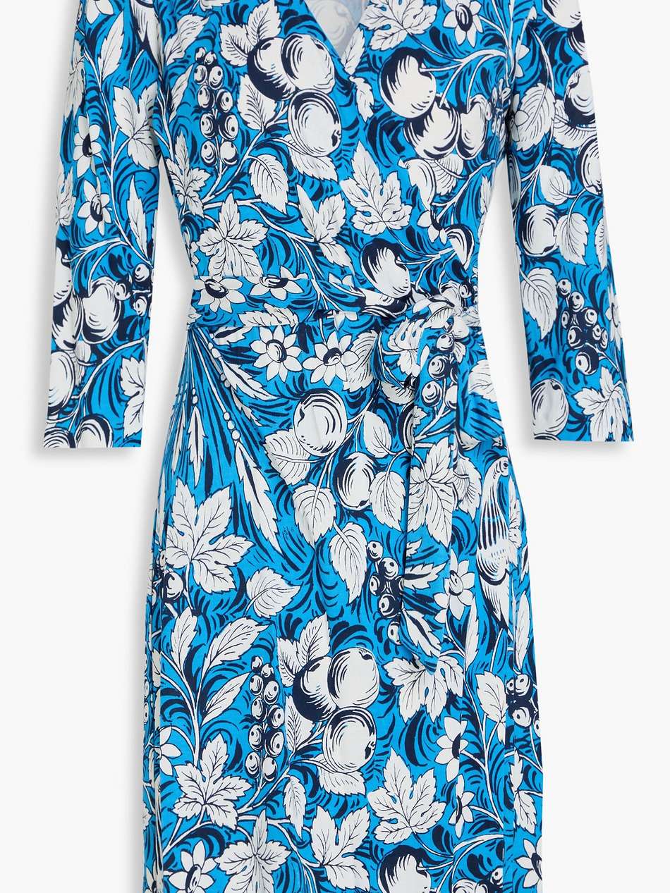 julian floral-print silk-jersey mini wrap dress
