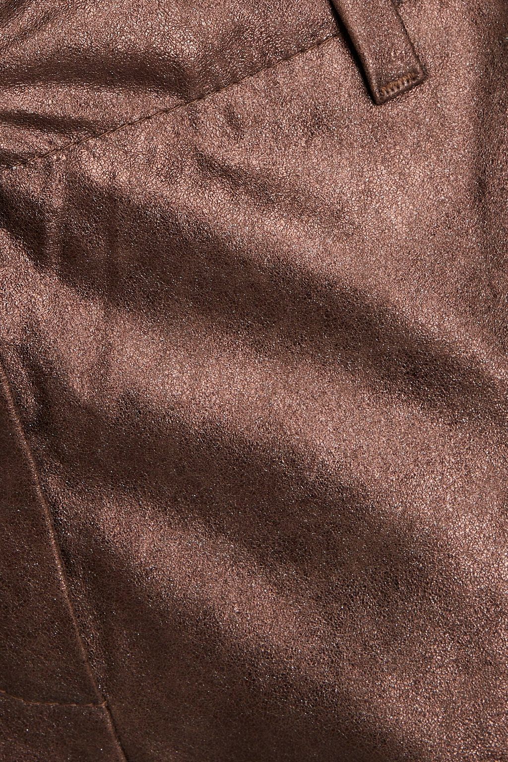 BRUNELLO CUCINELLI Karottenhose aus Narbenleder mit Metallic-Effekt
