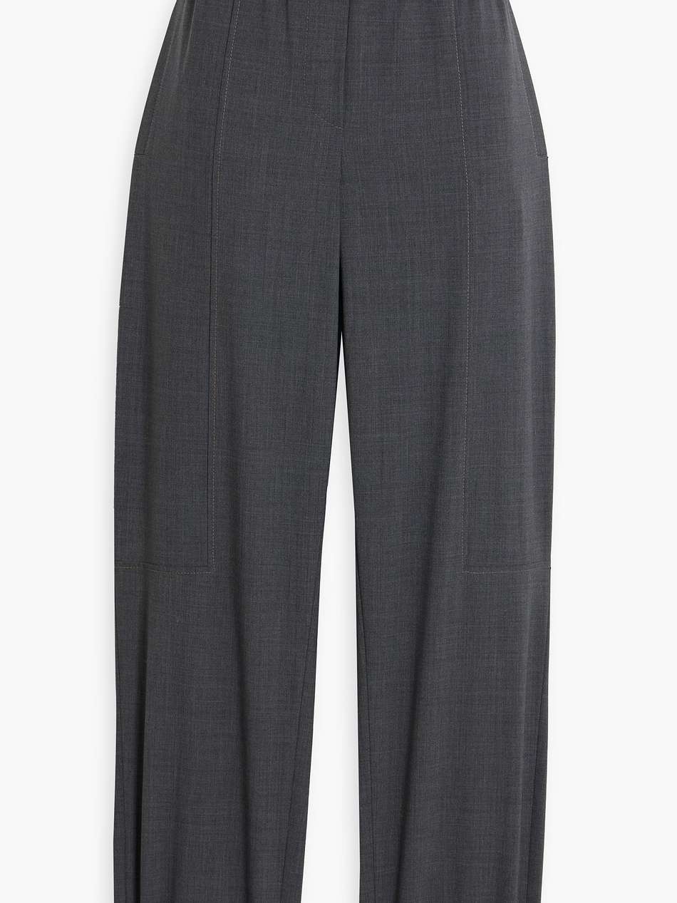 bead-embellished wool-blend tapered pants